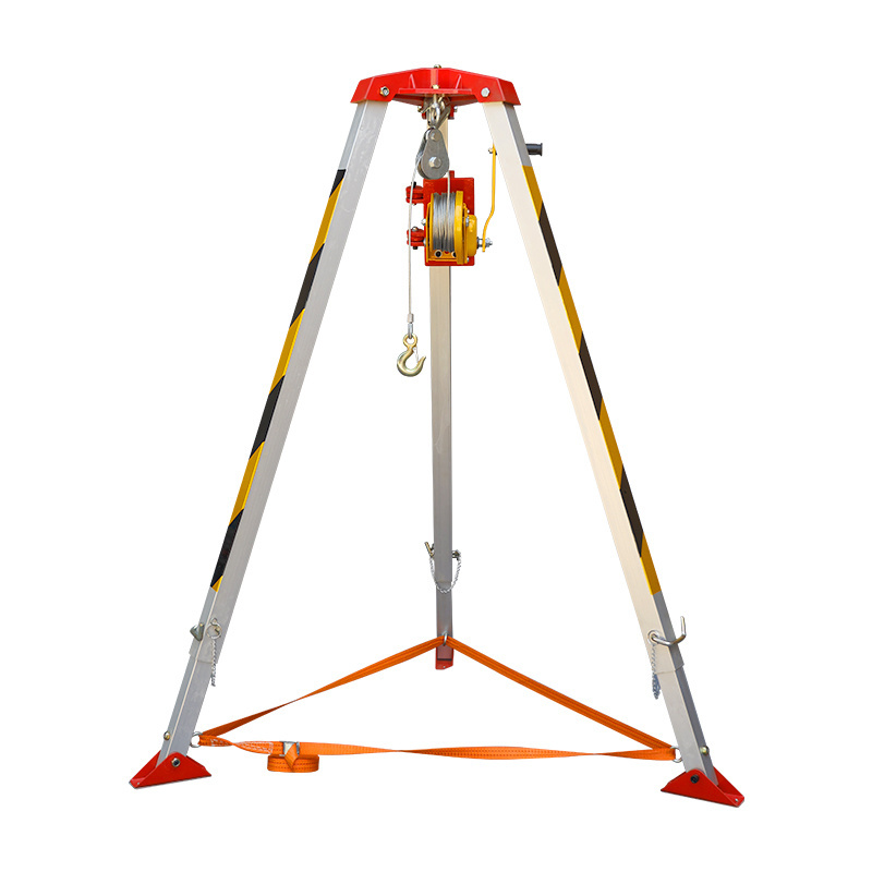 Wholesale 1200lbs Confined Space Tripod Kit 30M Wire Rope Well Rescue Non-slip Tripod For Rescue