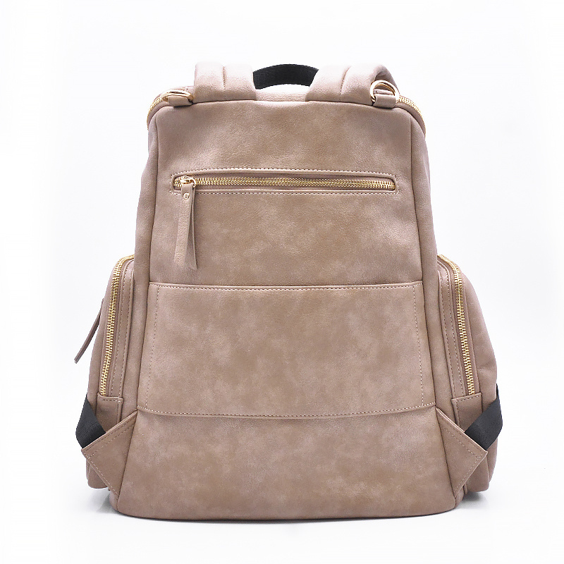 Wholesale Multifunction Stylish vegan leather baby bag mommy backpack Classic baby diaper bag for mom