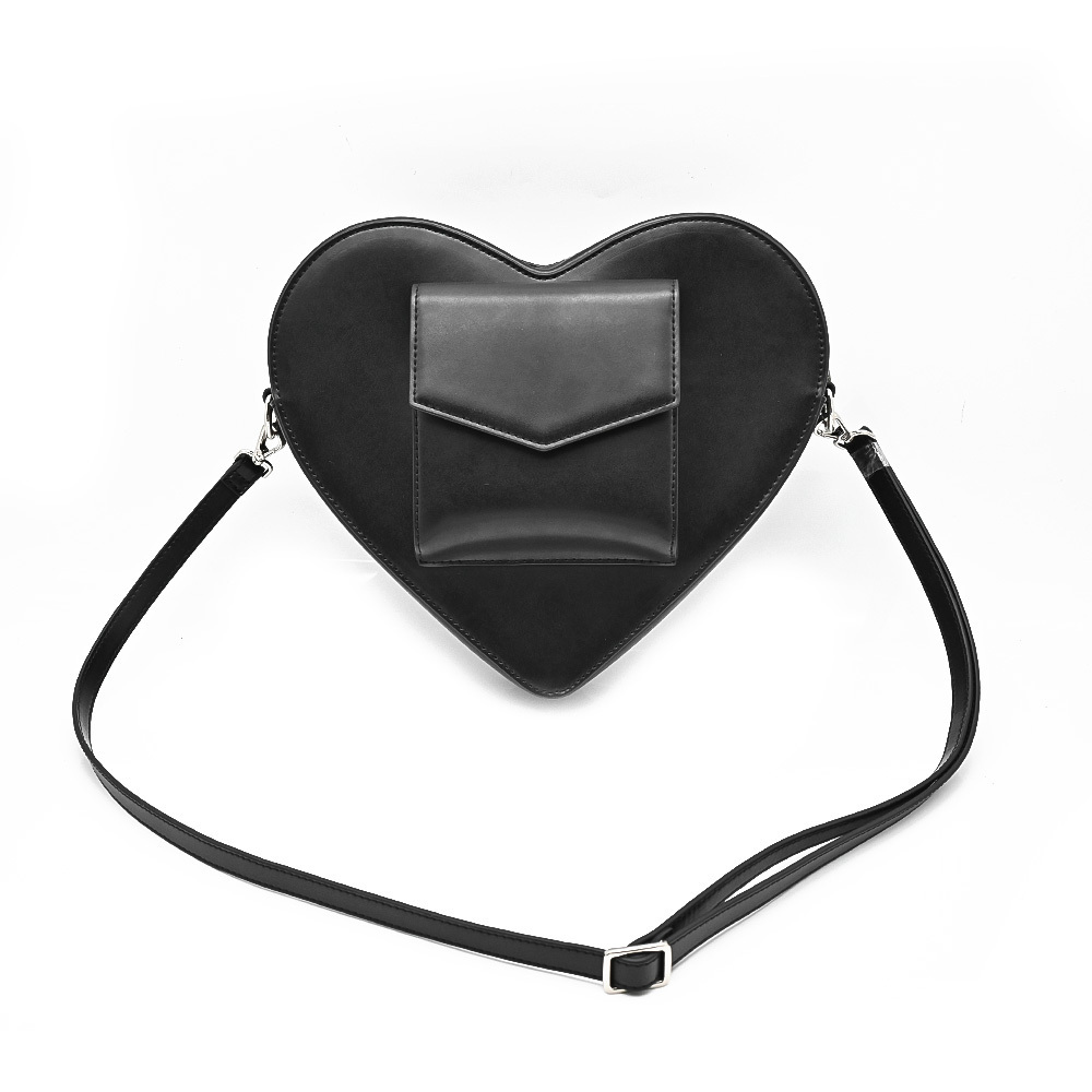 Custom make vegan Pu Leather Crossbody Shoulder sling Purse Bags Multi-functional heart shape bag for women lady