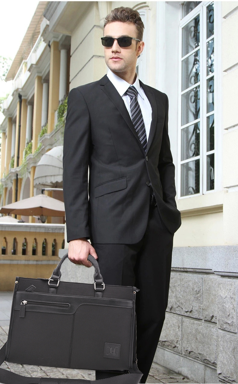 New style men's handbag high quality business briefcase PU leather professional shoulder messenger bag