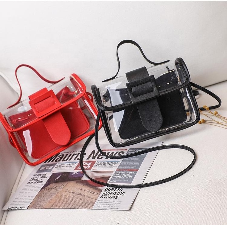 Fashion 2021 Transparent Square Sling Sweet Bag Manufacturer Pvc Shoulder Ladies Handbags Women Bags