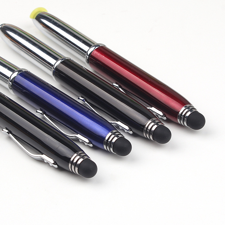 Business Gift Multifunctional Led Light Ballpoint Pen With Stylus