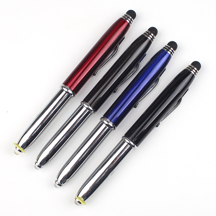 Business Gift Multifunctional Led Light Ballpoint Pen With Stylus