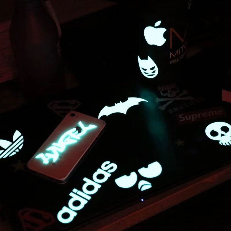 Custom Design LOGO Waterproof Glow In The Night Sticker Self Adhesive Luminous Paper Stickers