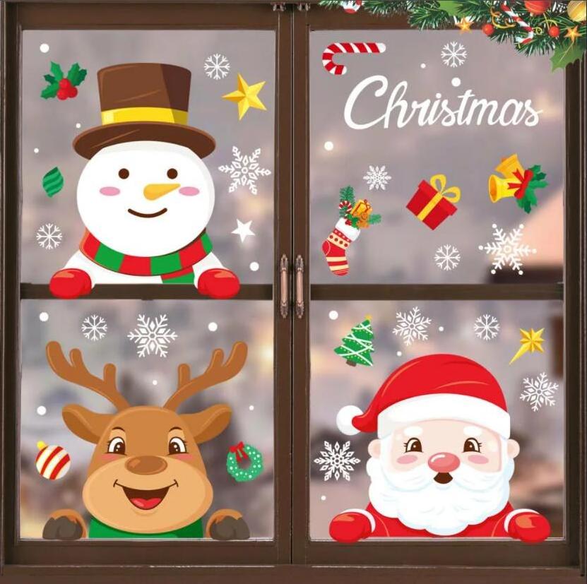 Christmas Window Die Cut Stickers Printing Print Custom  Printed High Quality Vinyl Window Decal Sticker