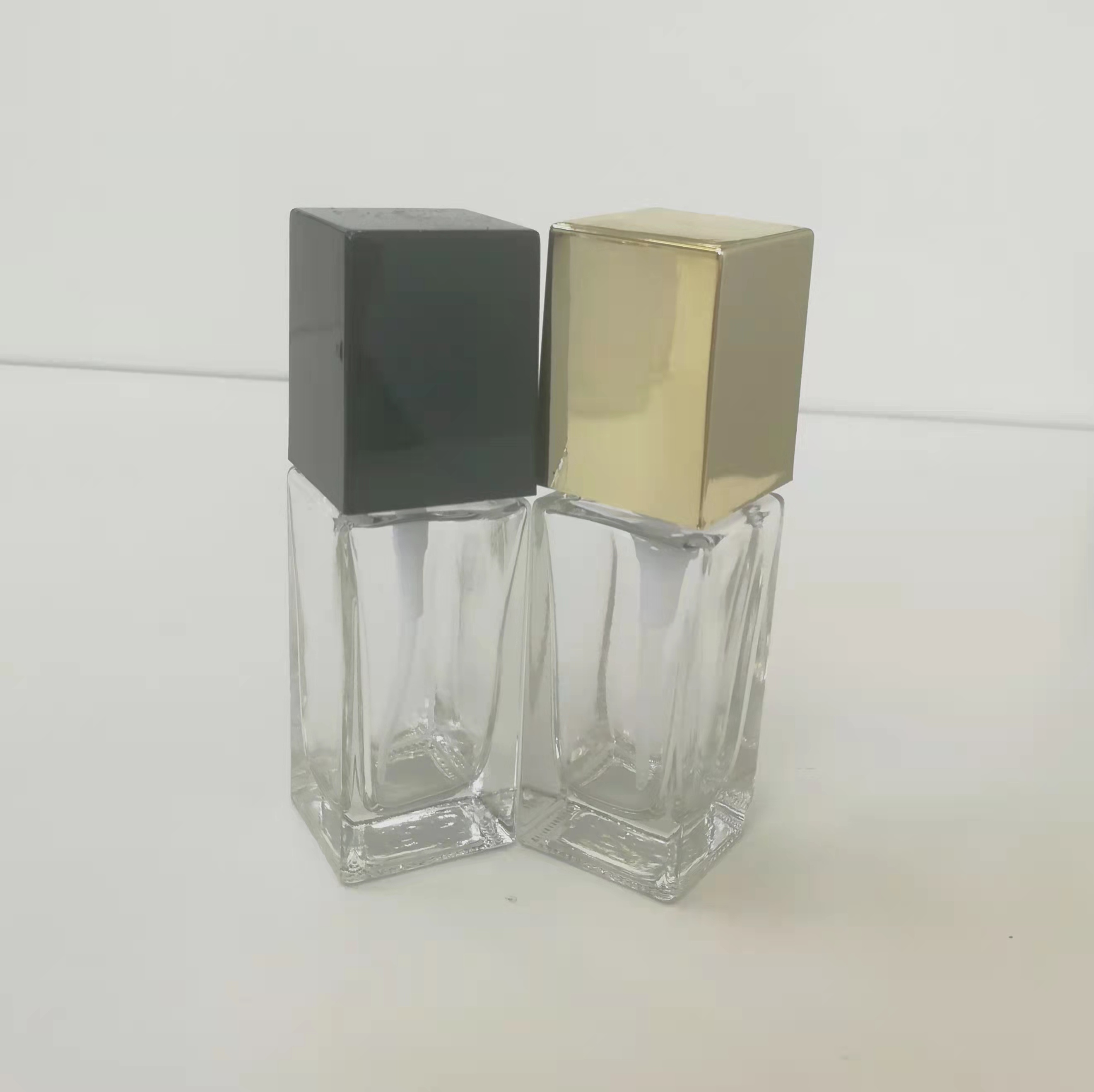 Wholesale high quality durable transparent glass bottles for nail polish bottles with brush and customized own logo