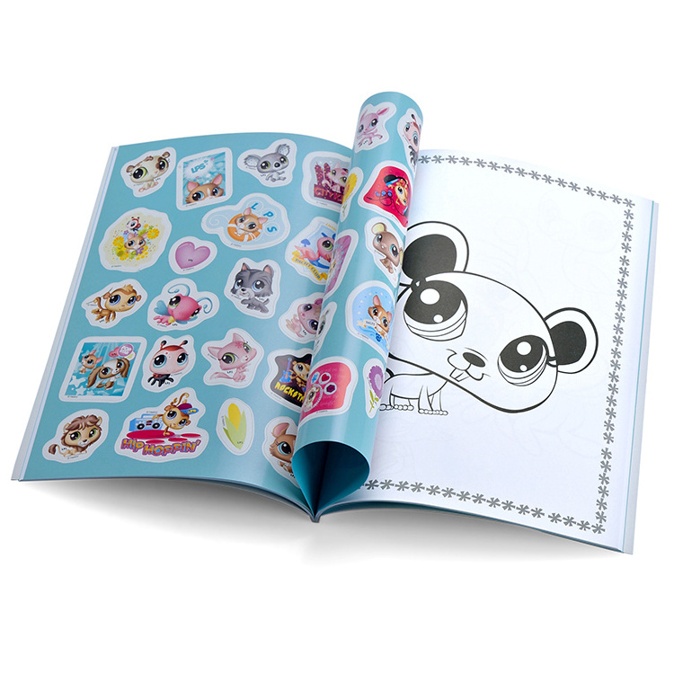 Custom children sticker book children reusable sticker Book for Painting