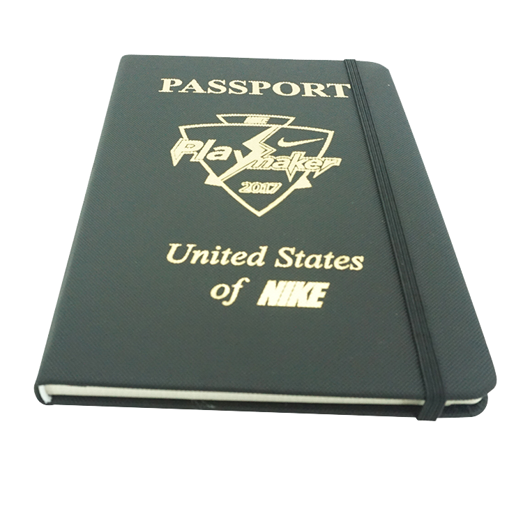 Customized printing service hot stamping brochure passport booklet full color Passport Printing with elastic cord