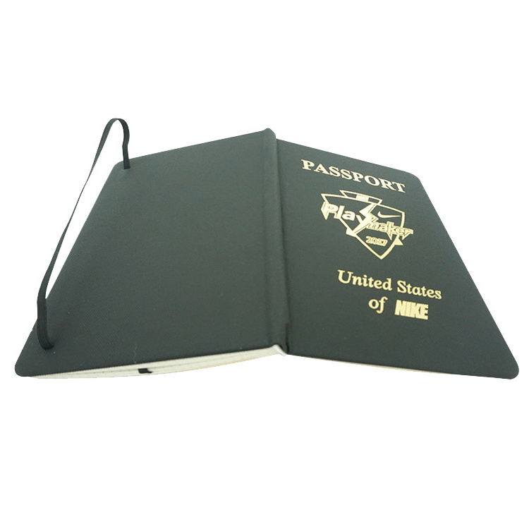 Customized printing service hot stamping brochure passport booklet full color Passport Printing with elastic cord