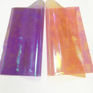 Wholesale Latest Laser Holographic Transparent PVC Film for Making Cosmetic Bags Decorations Umbrella