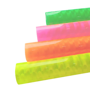 0.4MM Wholesale PVC Soft Colored Transparent Fluorescent Plastic Film For Making Cover/Handbag/Backpack/Belt