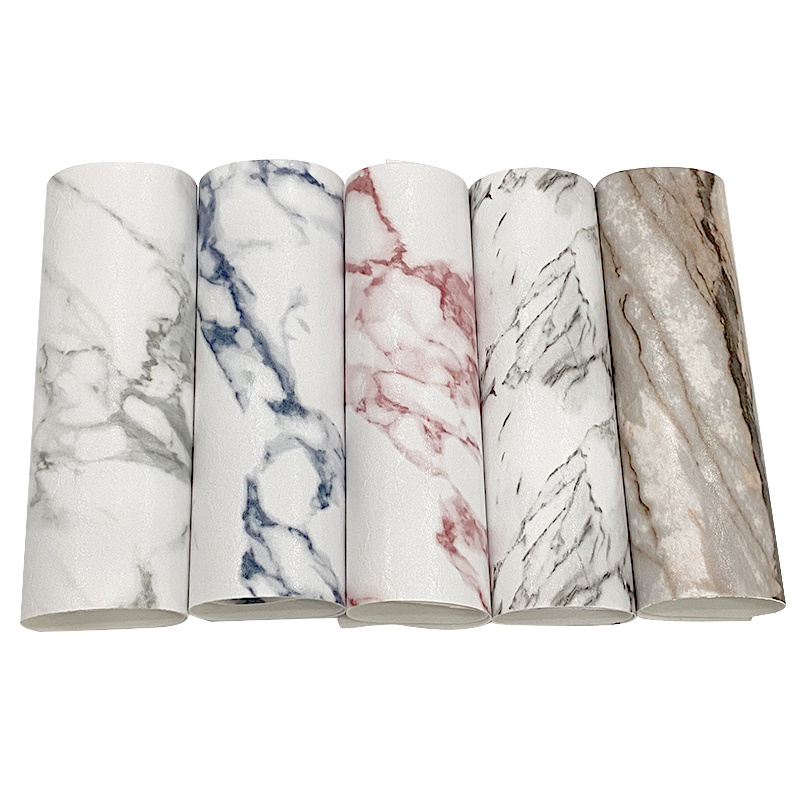 White Marble Grain Black Marble Printed Color PU Faux Leather Fabric Roll for Making pad Protective Cover