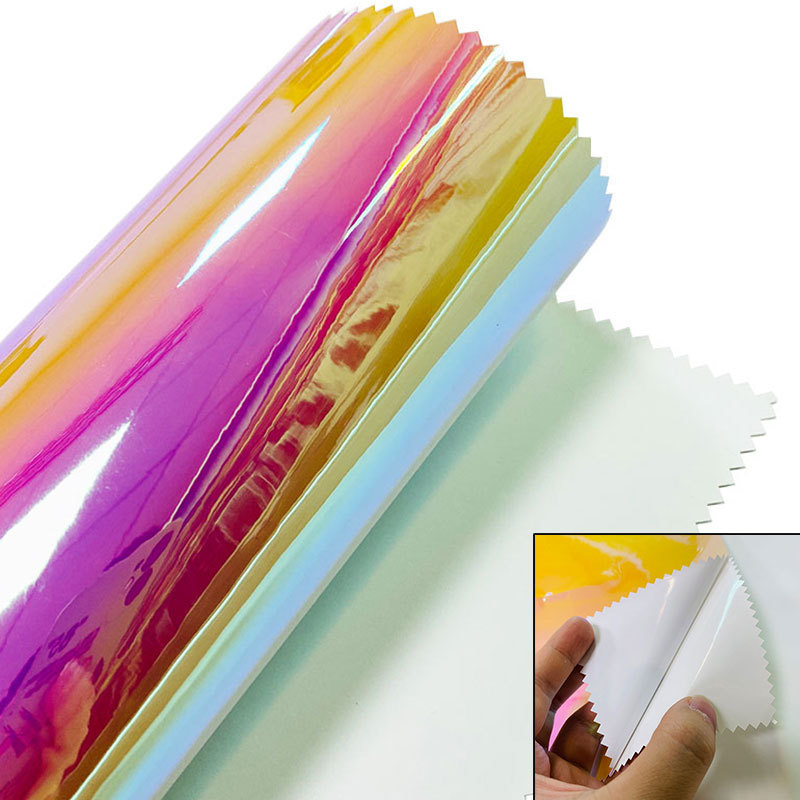 0.1-0.15mmSelf- Adhesive Opaque Transparent Dichroic Pvc Film for Making Window Decoration