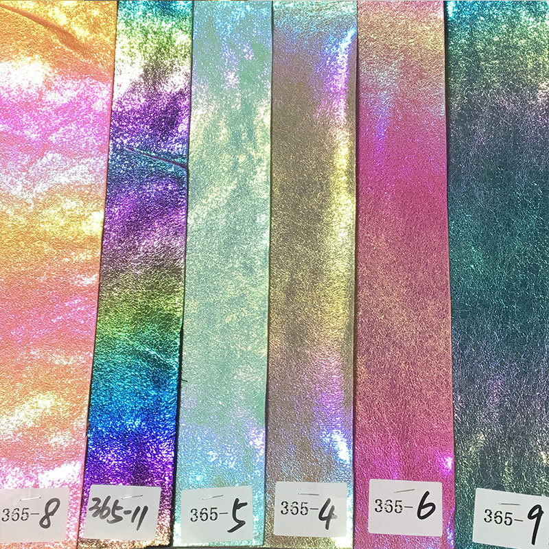 rainbow holographic fabric  for bags shoes XHT-365