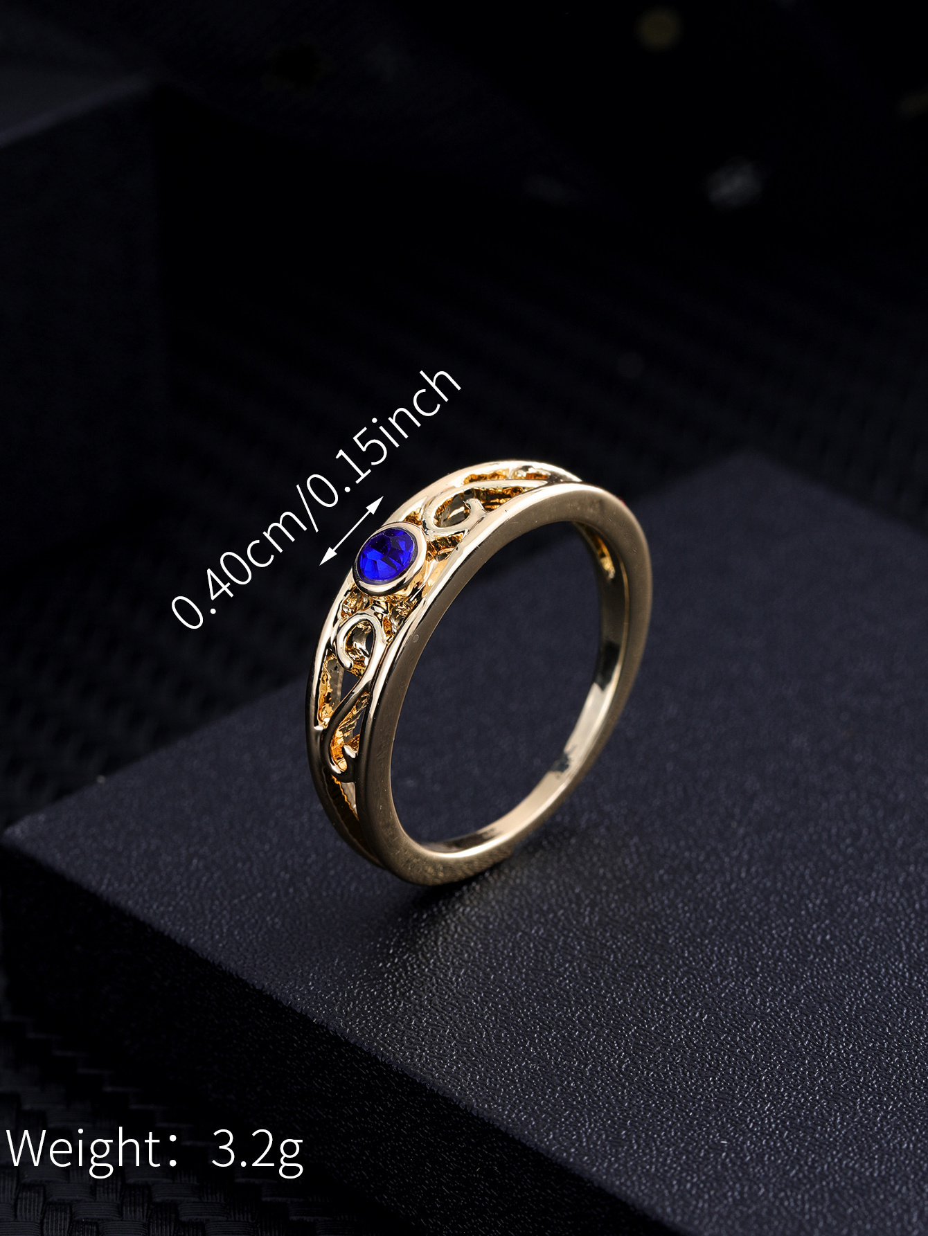 Jewelry European duplex simple exquisite style personality bule diamond ladies ring