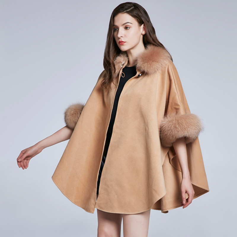 2021 fashion design fox fur vest outer wear women fox fur lined shawl