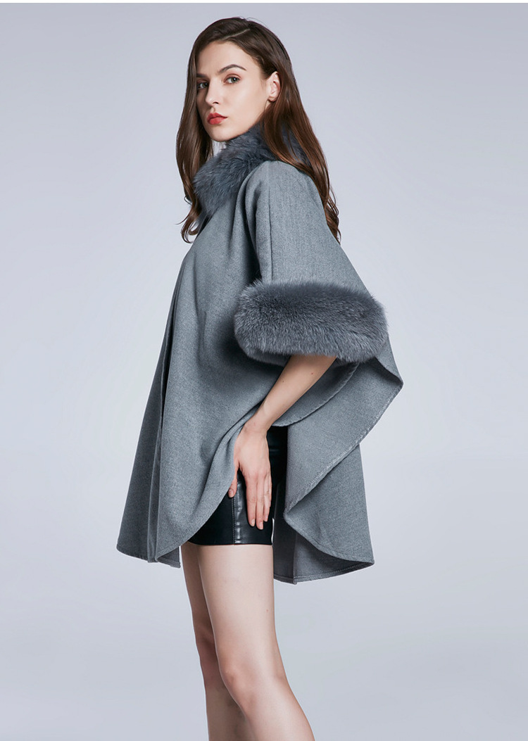 2021 fashion design fox fur vest outer wear women fox fur lined shawl