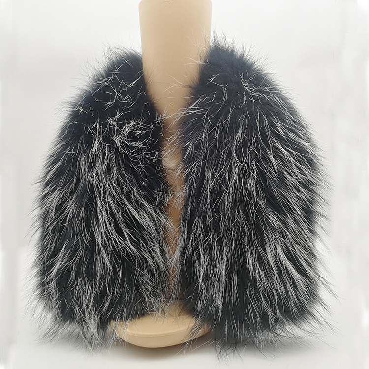 Factory Winter Hot Sale coat collar Luxury Soft Warm Fluffy Detachable Real Raccoon Fur Collar