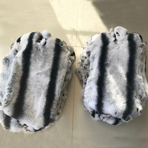 Factory Price Big Size Soft Dyed Chinchilla Color Real Rex Rabbit Fur Skins for Coat