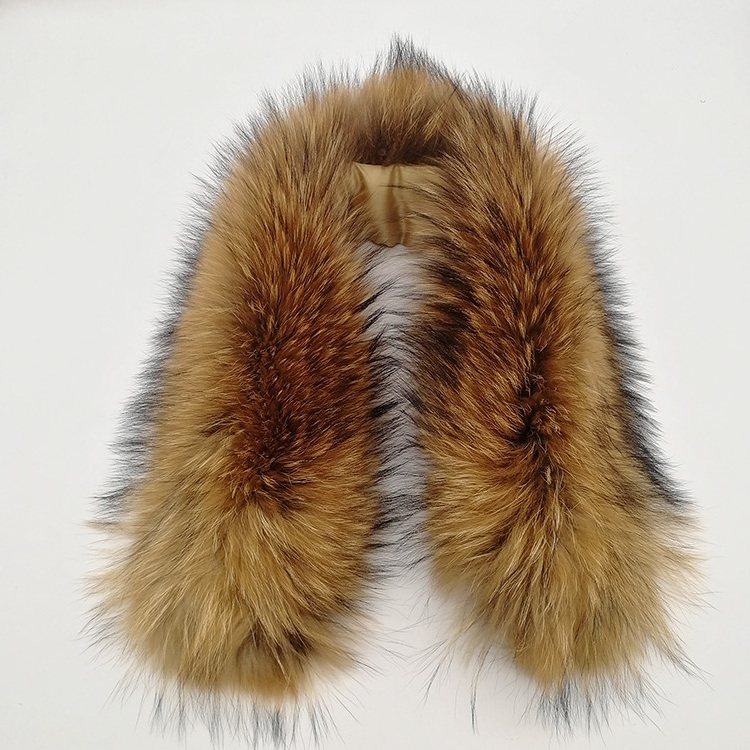 Factory Winter Hot Sale coat collar Luxury Soft Warm Fluffy Detachable Real Raccoon Fur Collar