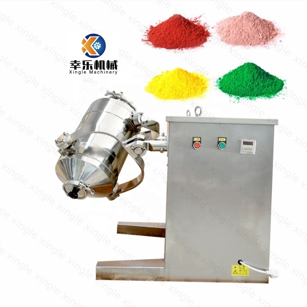 SWH-5L food protein laundry detergent powder mixing machine automatic dry powder rotary drum mixer blender milk powder 3D mixer