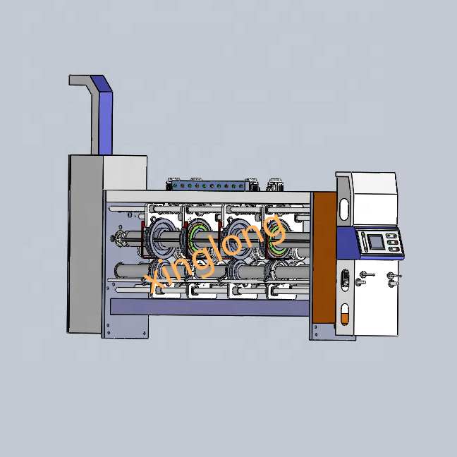 Functional four color printing and slotting machine