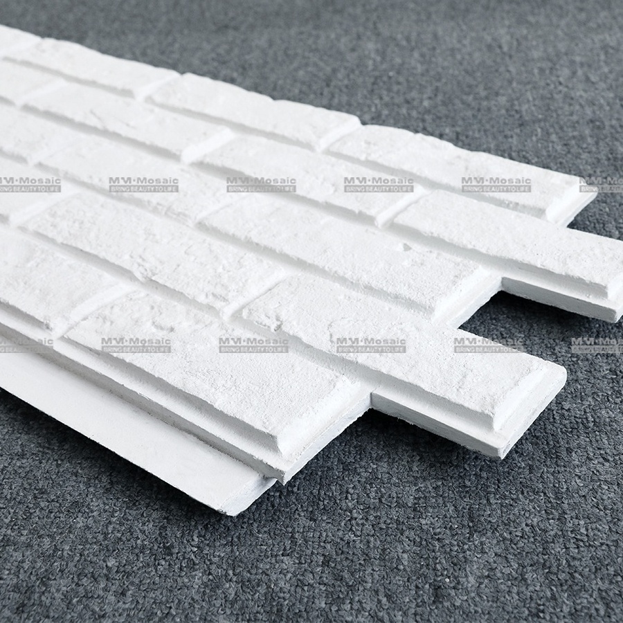 Antique White Siding Artificial Faux Brick Pu Stone Cladding Polyurethane Foam Wall Panel