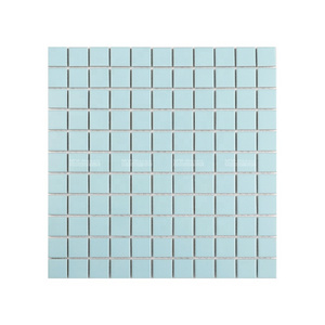 25x25mm Classic Square Matte Light Blue Mosaic Ceramic Tile For Interior Wall Accent Backsplash Decor