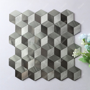 Premium New Home Decor Anti Mold Grey Metal Silver Kitchen Bathroom 3d Self Adhesive Wall Backsplash Peel And Stick Tiles Mosaic