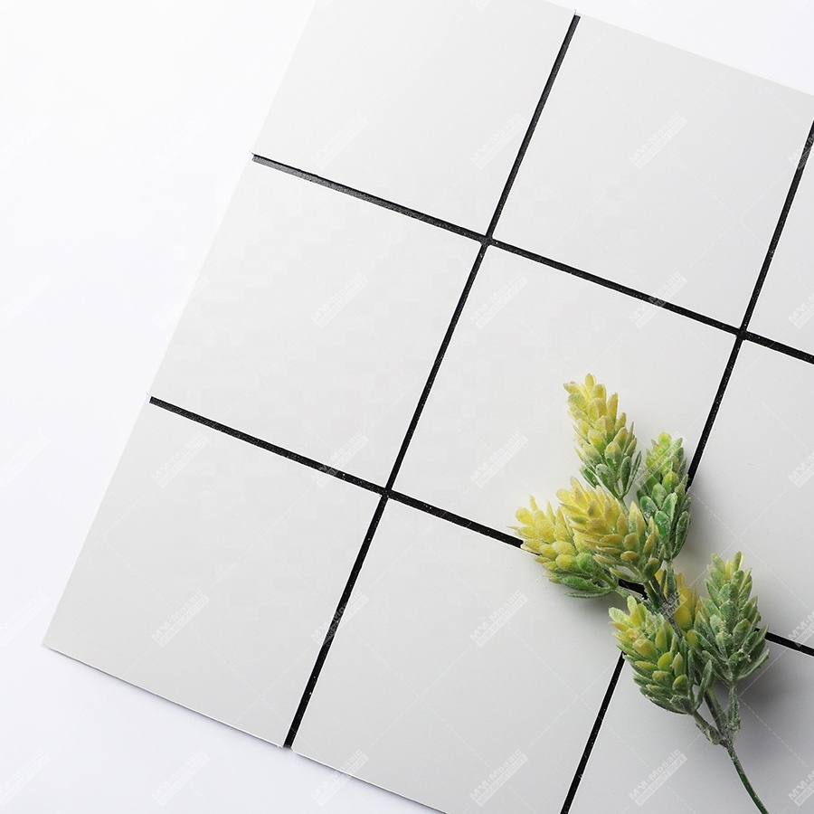 Cheap 4x4 Square White Aluminium Plastic Composite Vinyl Self Adhesive Pvc Wallpaper Mosaic Peel And Stick Kitchen Wall Tiles