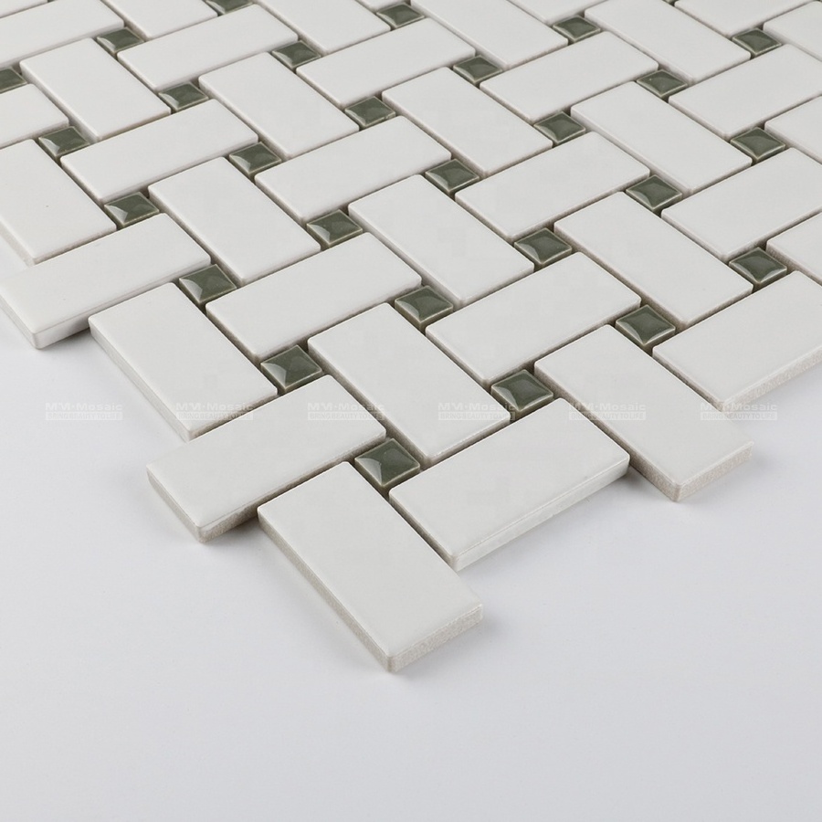 Foshan Thailand Factory China Classic Matte Glazed Ceramic Dog Bone Basketweave Mosaic Tile For Wall Floor Kitchen Backsplash