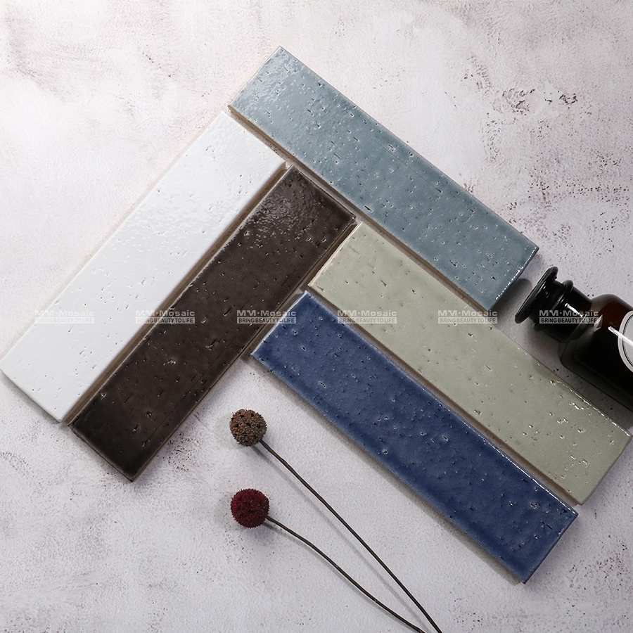 Wholesale Prices Rough Glazed Rectangle Shape Split Face Tile Wall Handmade Antique Ceramic Decorative Bricks