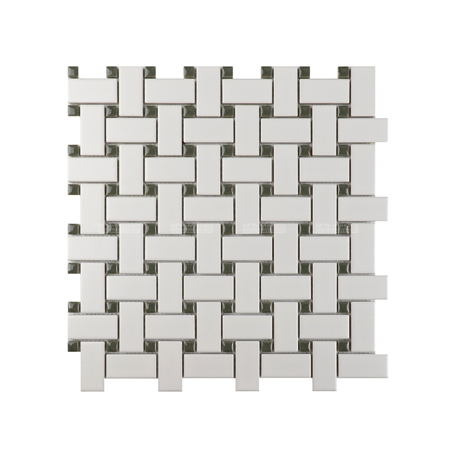 Foshan Thailand Factory China Classic Matte Glazed Ceramic Dog Bone Basketweave Mosaic Tile For Wall Floor Kitchen Backsplash