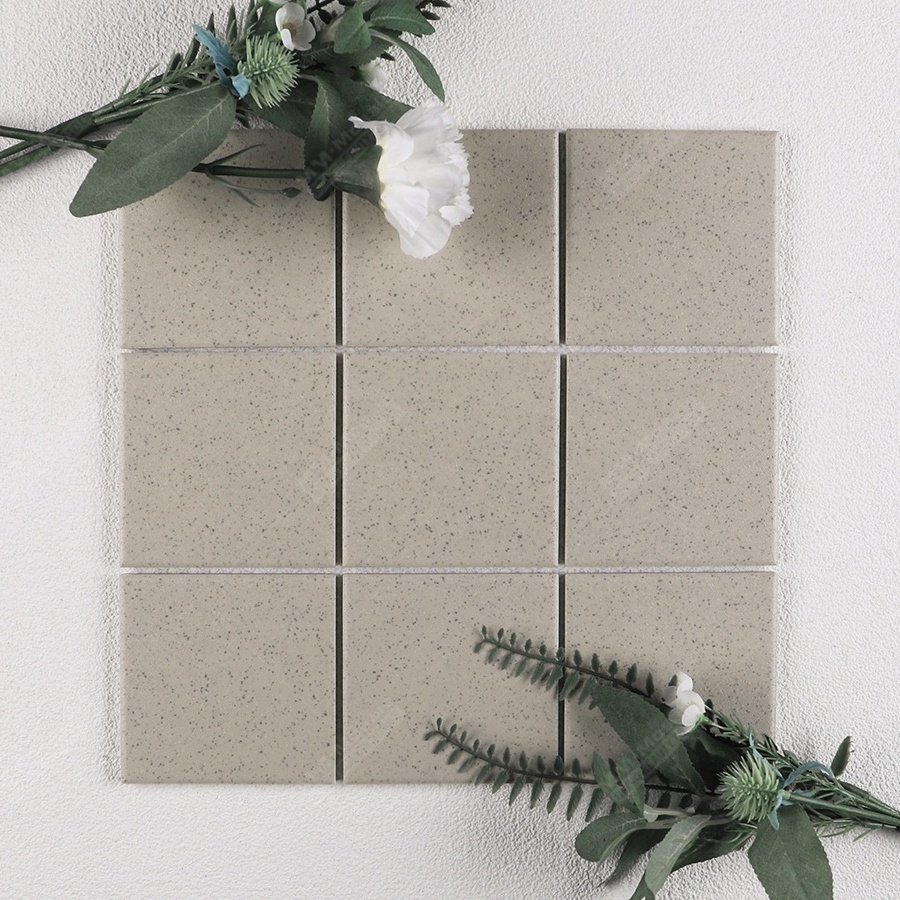 Foshan Factory 4x4 Inch Unglazed Speckle Full Body Ceramic Mosaic Square Tile For Kitchen Backsplash Bathroom Shower Wall Floor