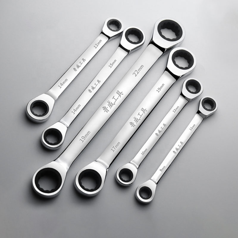 Metric Carbon Steel Fixed Double Sided Box End Gear 6-24Mm Ratchet Ring Wrench