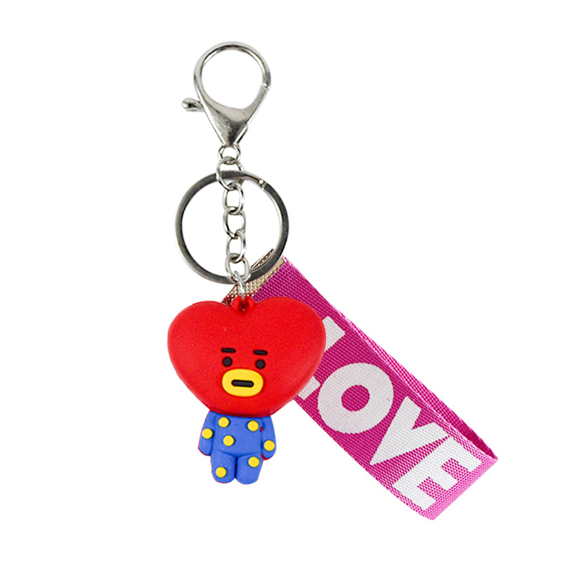 Hot sale BT21 mobile phone rope doll pendant peripheral keychain bag charm