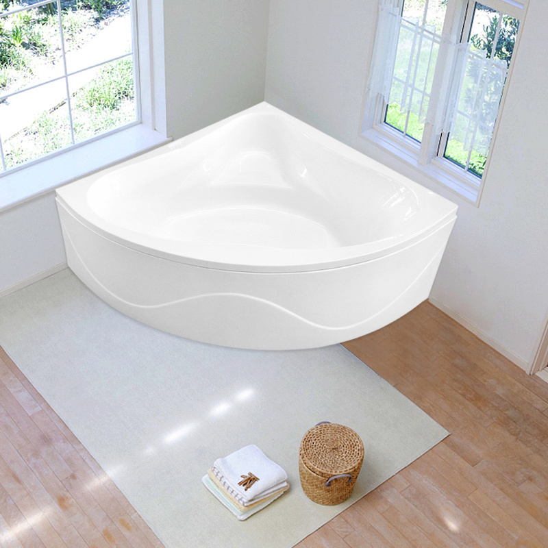 New And Hot Modern Clear Heart Shaped Solid Surface Eco-Friendly White Fiberglass Corner Bathtub 120x120