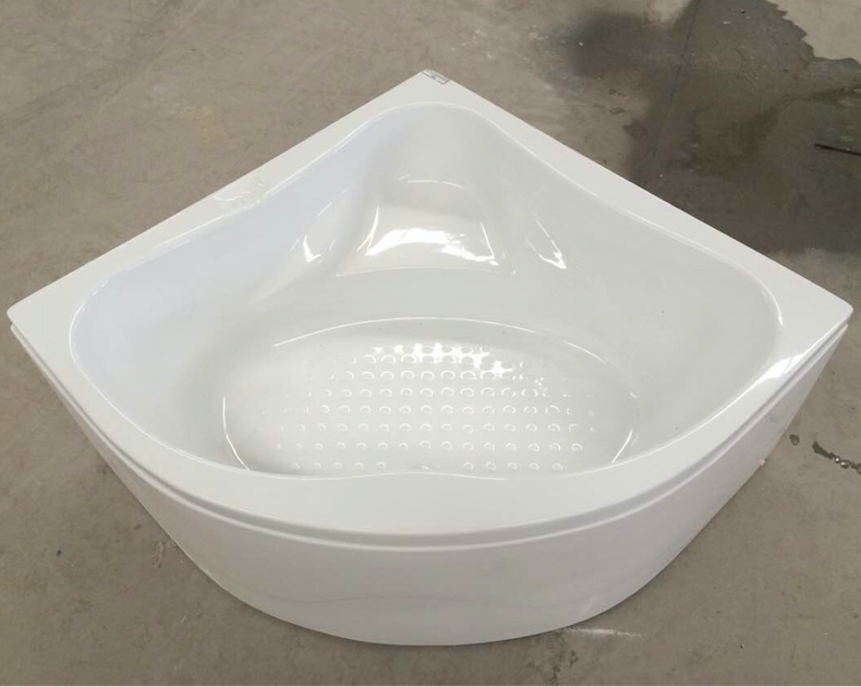 New And Hot Modern Clear Heart Shaped Solid Surface Eco-Friendly White Fiberglass Corner Bathtub 120x120