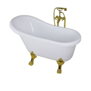 CE approved hot sale classical white glossy acrylic freestanding mini clawfoot bath tub