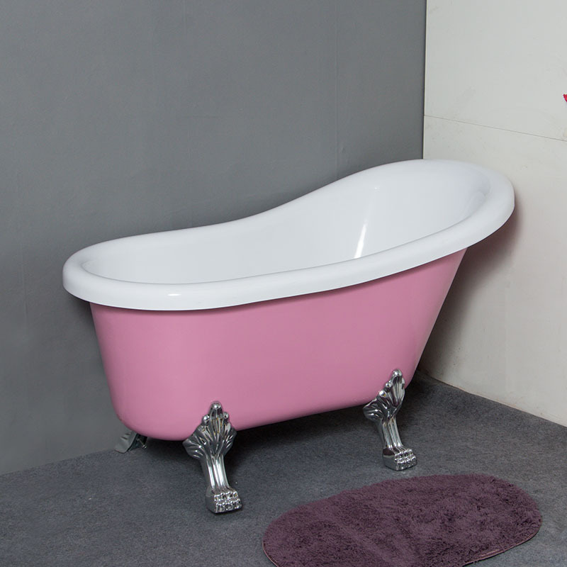 CE approved hot sale classical white glossy acrylic freestanding mini clawfoot bath tub