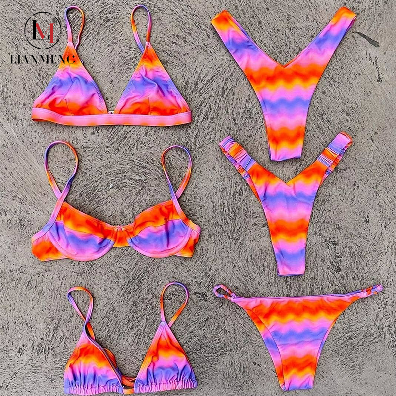 Crotchless Sexy Designer 2023 Swimsuits Thong Bikinis Custom Women Print Beachwear Swimsuit Manufacturers Custom