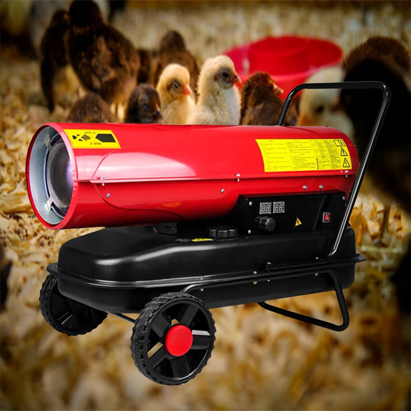 50kw Poultry Brooding Equipment Air Heater Chicken House Industrial Fuel Burning Diesel / Kerosene Oil Fan Heater