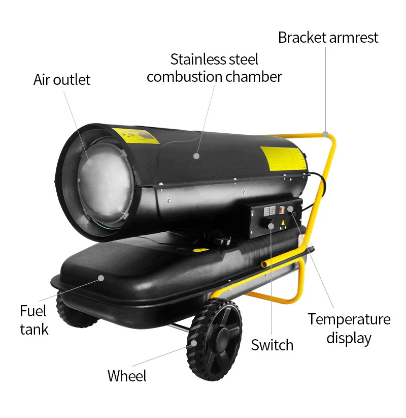 50kw Poultry Brooding Equipment Air Heater Chicken House Industrial Fuel Burning Diesel / Kerosene Oil Fan Heater