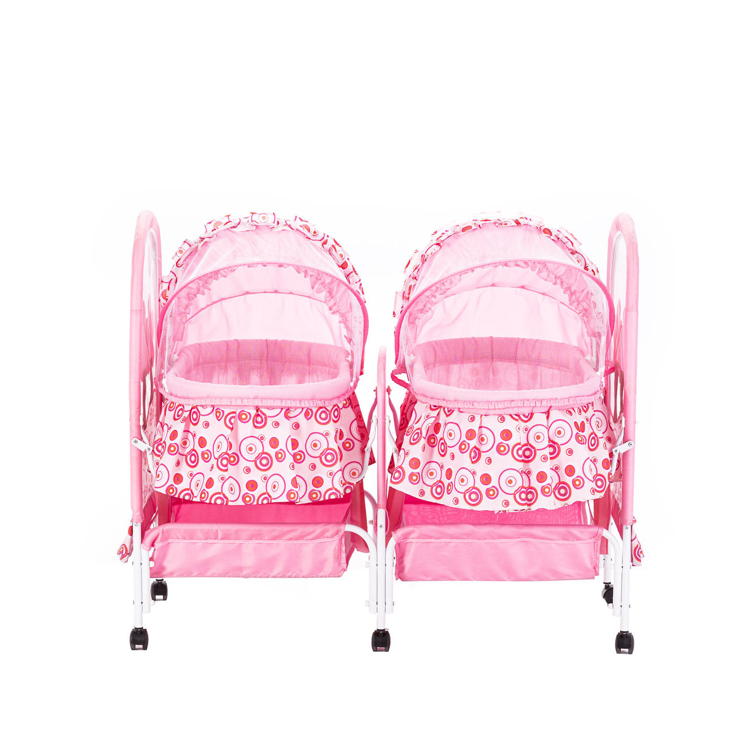 Portable Twins Baby Cradle Swing Bed Safety Hospital Ues Metal Baby Cribs