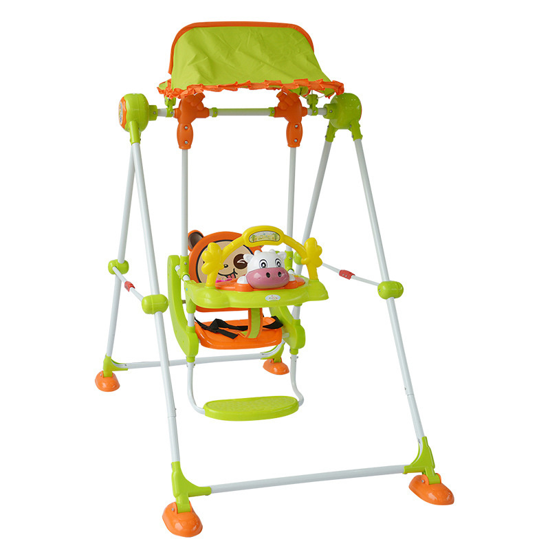 Outdoor & Indoor Toddler Swings With Canopy Children Plastic Single Swing Chair