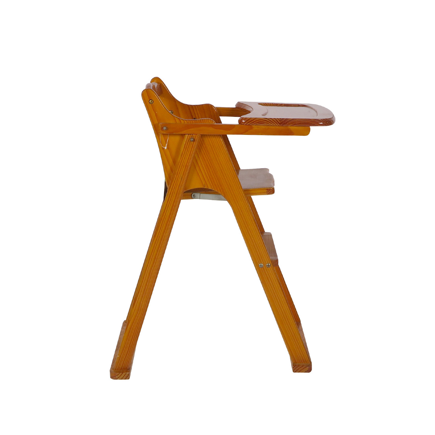 Portable Foldable High Baby Feeding Chair Solid Wooden High Chair Kid Dining Chair With Tray