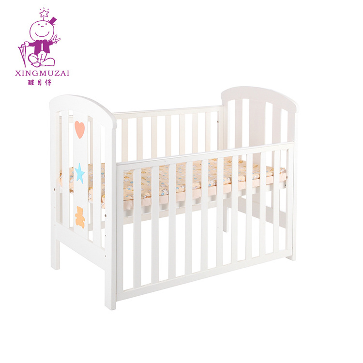 Factory Outlet Swing Wooden Designs Baby Bed Paint Kids Crib Detachable Environmentally Children Cot