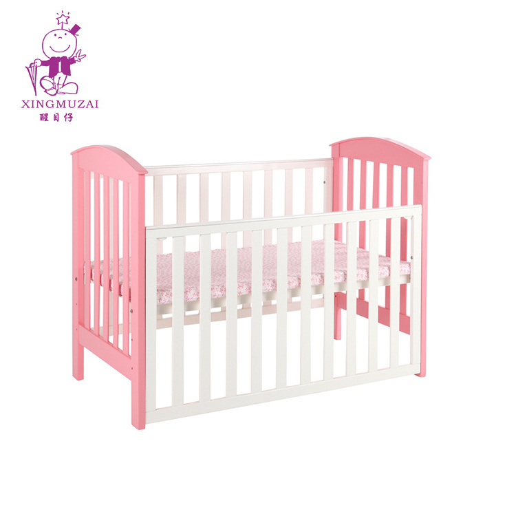 Factory Outlet Swing Wooden Designs Baby Bed Paint Kids Crib Detachable Environmentally Children Cot