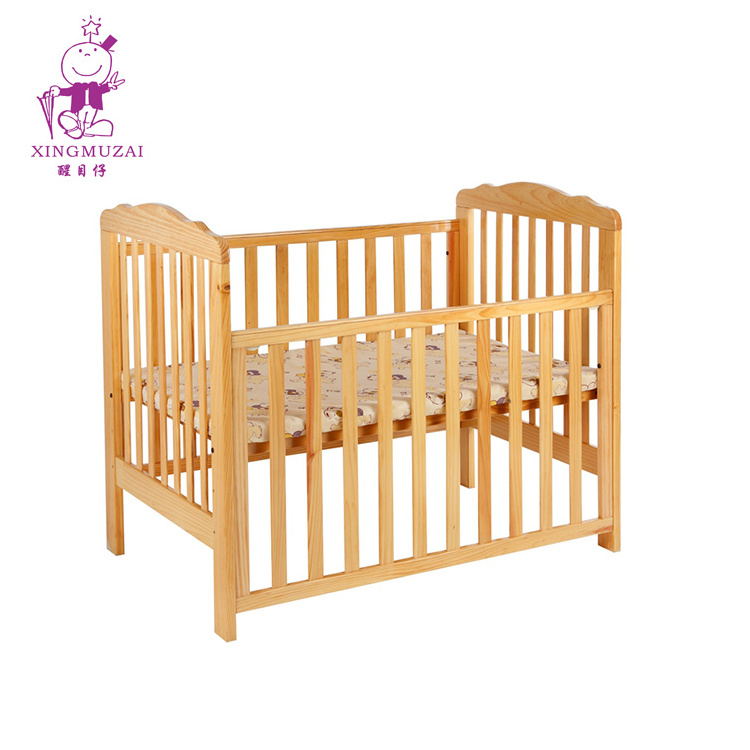 Factory Outlet Swing Wooden Designs Baby Bed Paint Kids Crib Detachable Environmentally Children Cot