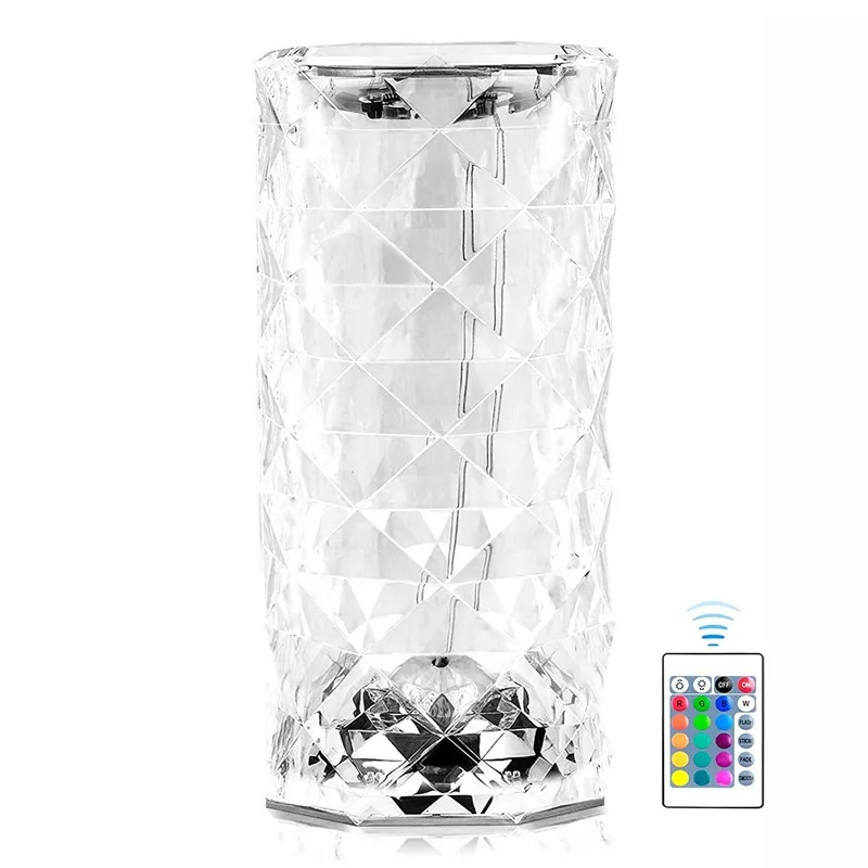 hotel bedroom restaurant touch control led night light wireless rechargeable rgb rose 16 color led home decor CRYSTAL LAMP